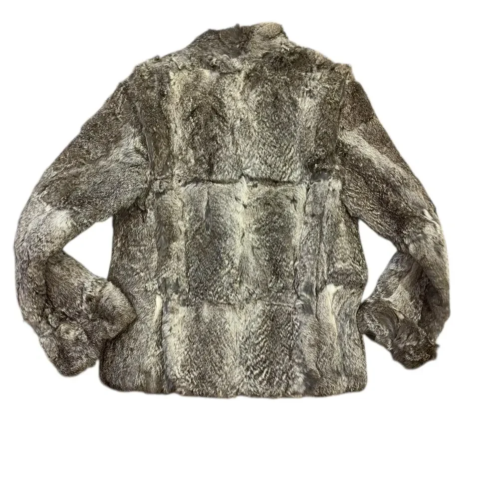 Sergio Valente Rabbit Fur Winter Coat Women’s M Luxury Maximalist Mobwife Soft